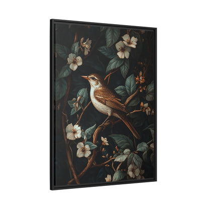 Framed Canvas - Serenade Among Blossoms