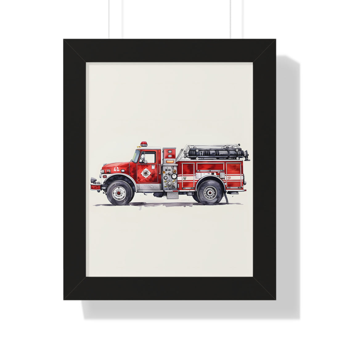 Framed Paper Print - Classic Pumper Firetruck