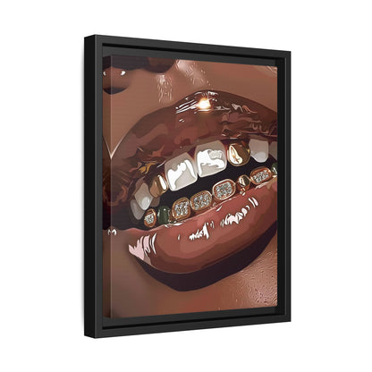 Framed Canvas - Golden Grill Smile