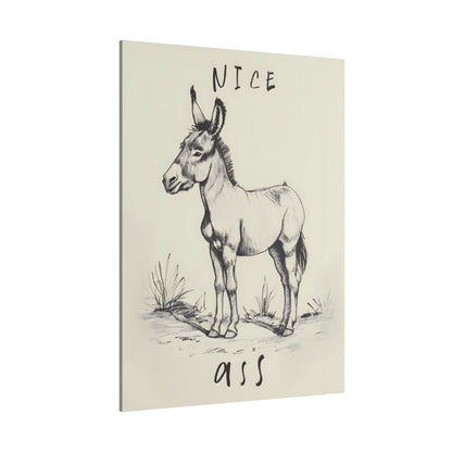 .75&quot; Matte Canvas - Donkey Line Art Humor