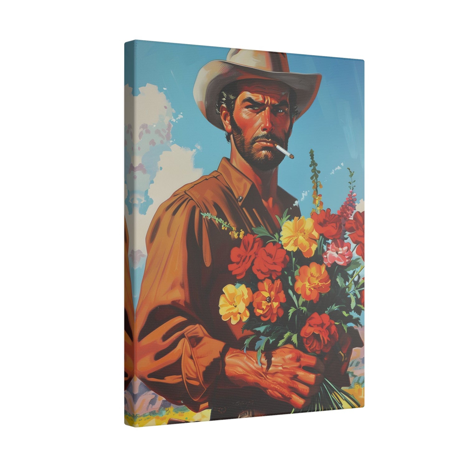 .75" Matte Canvas - Rugged Blooms Cowboy