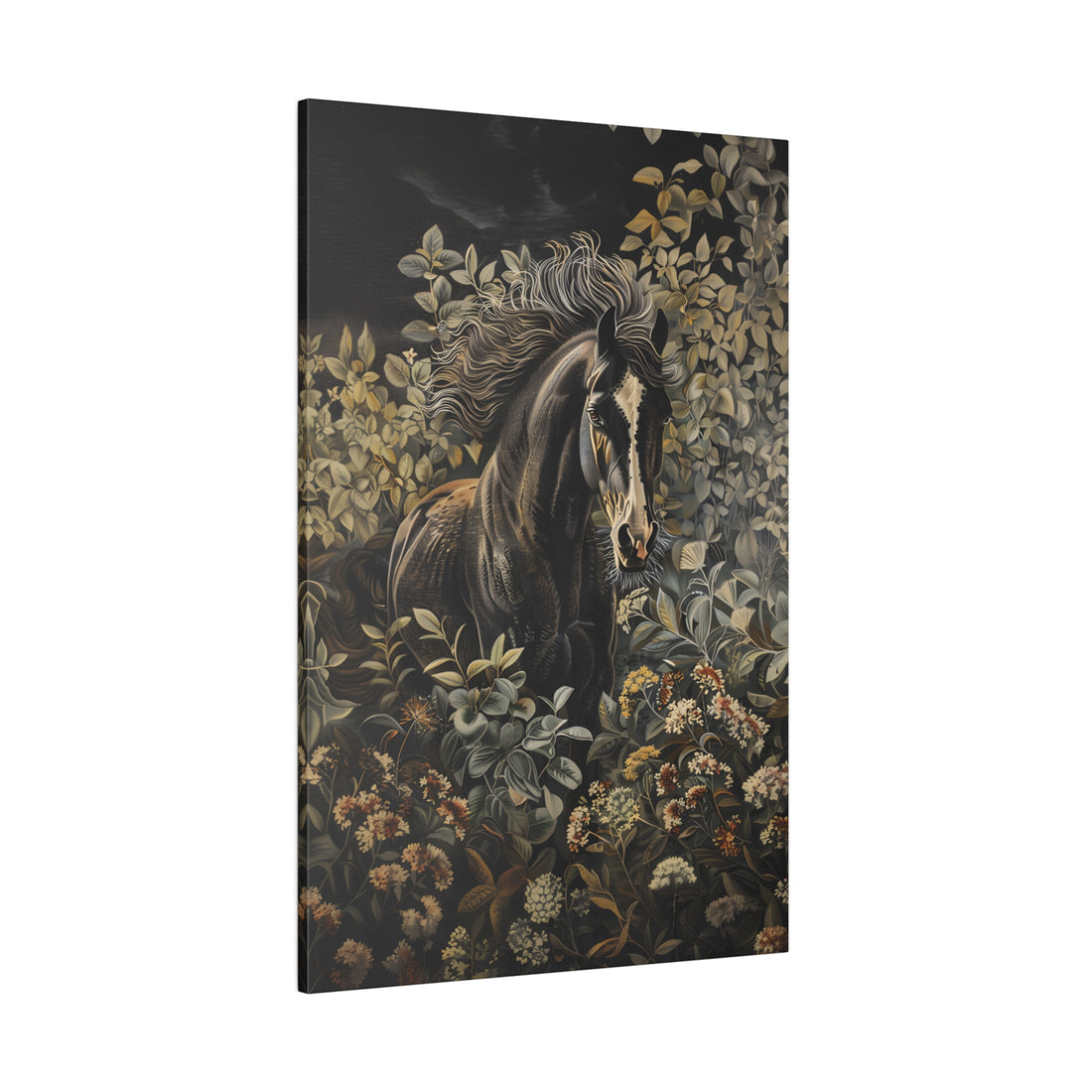 .75" Matte Canvas - Equine Elegance in Twilight Bloom