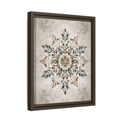 Framed Canvas - Nordic Botanical Snowflake