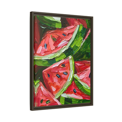 Framed Canvas - Juicy Watermelon Slices