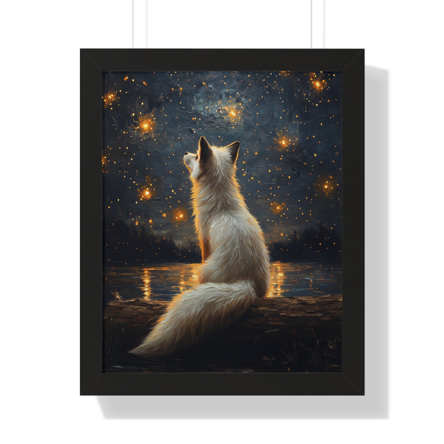 Framed Paper Print - Stargazing Fox Reverie