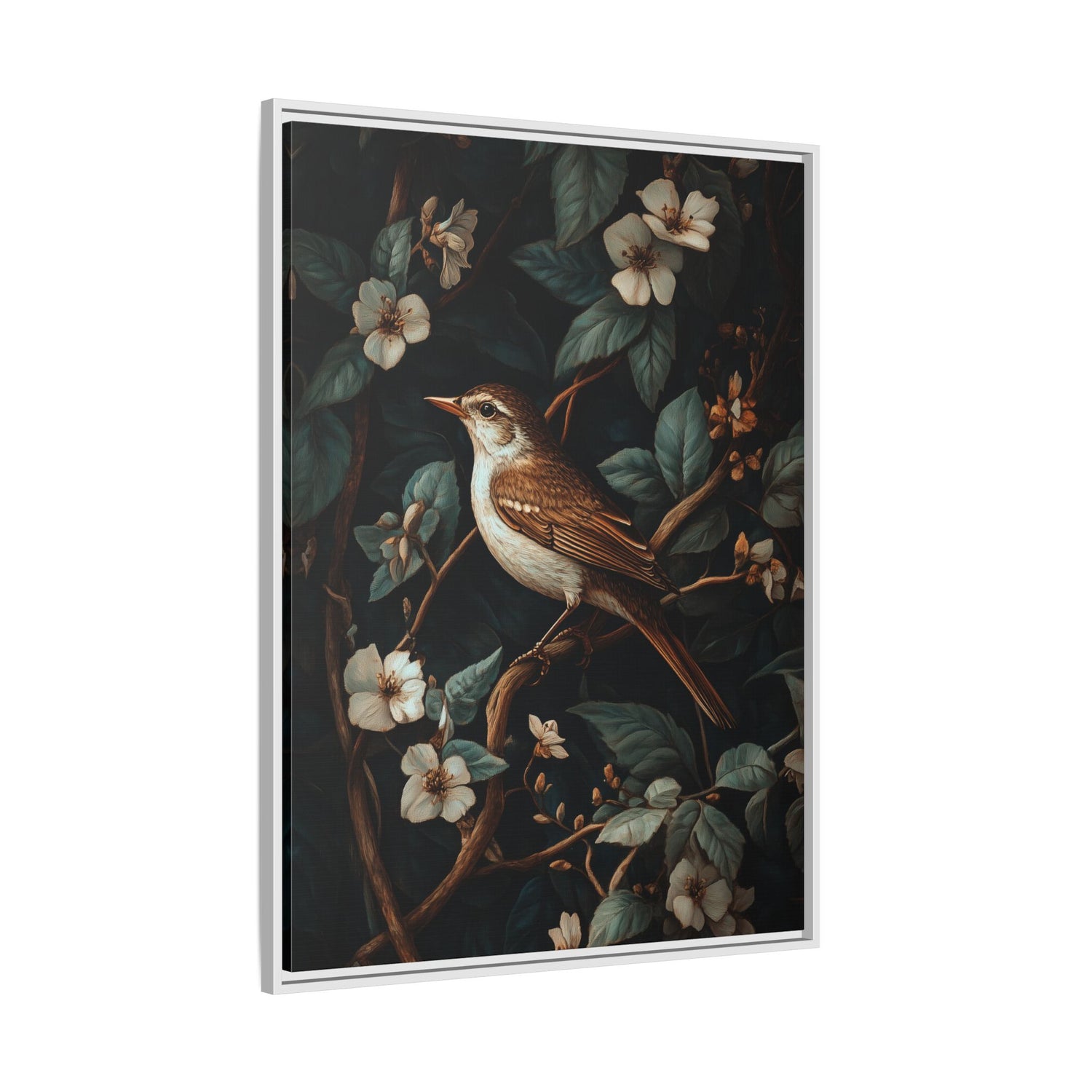 Framed Canvas - Serenade Among Blossoms