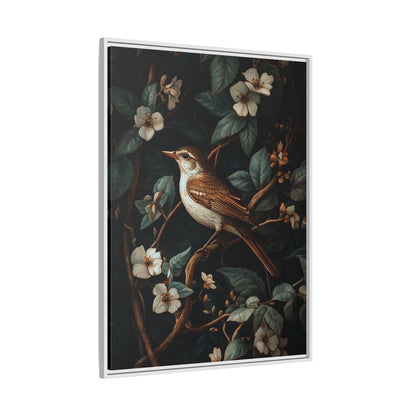 Framed Canvas - Serenade Among Blossoms