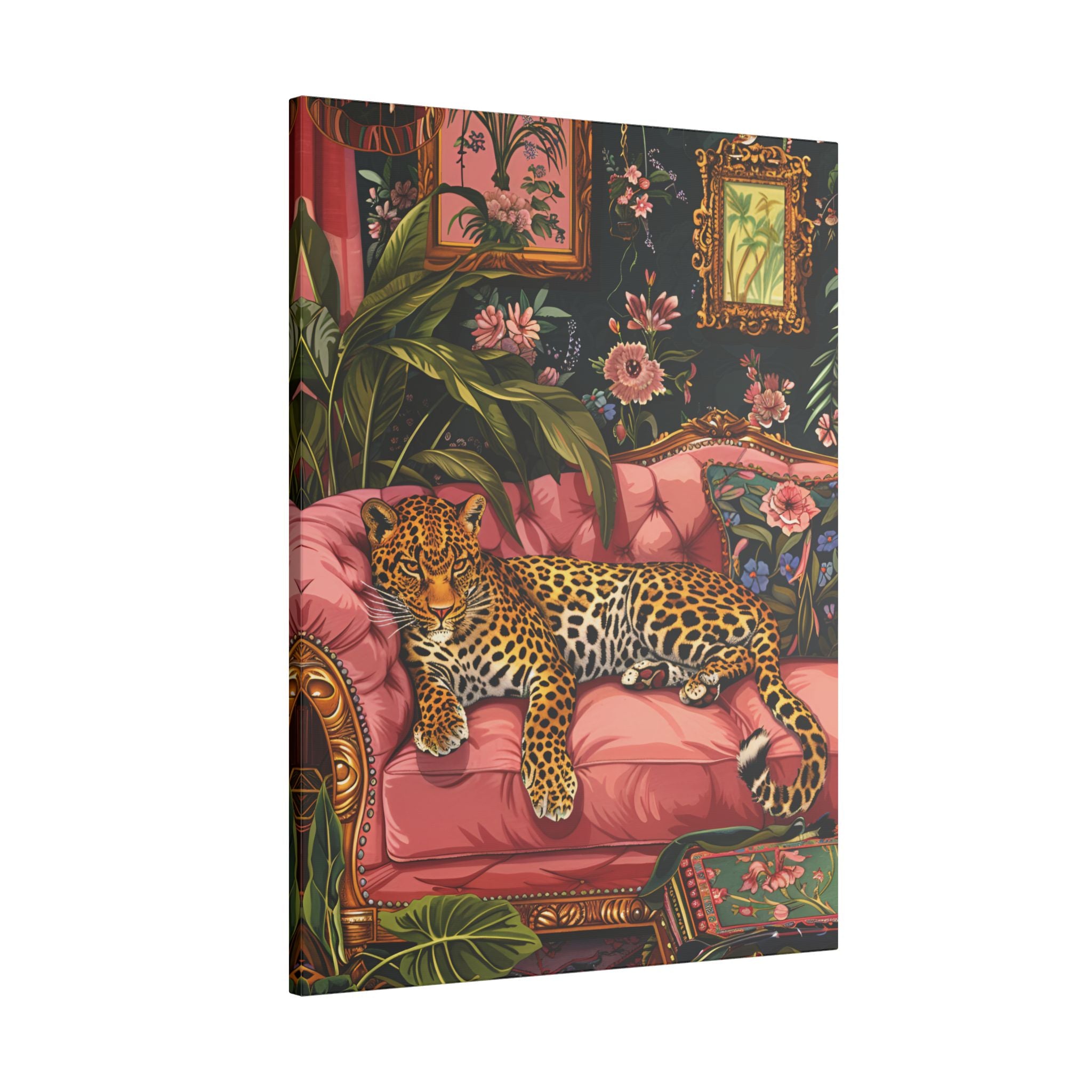 .75" Matte Canvas - Leopard Lounge in Bloom