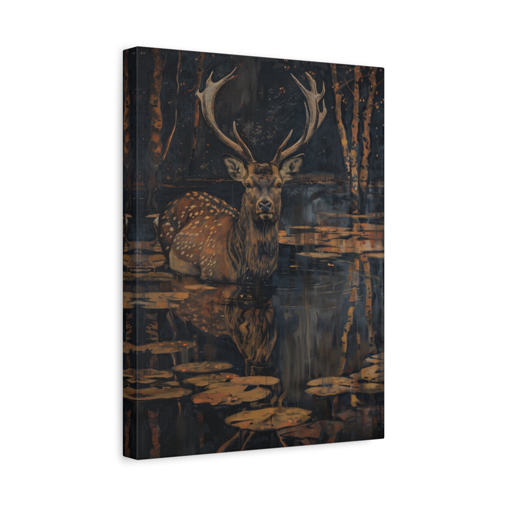 1.25" Matte Canvas - Twilight Stag Reflection