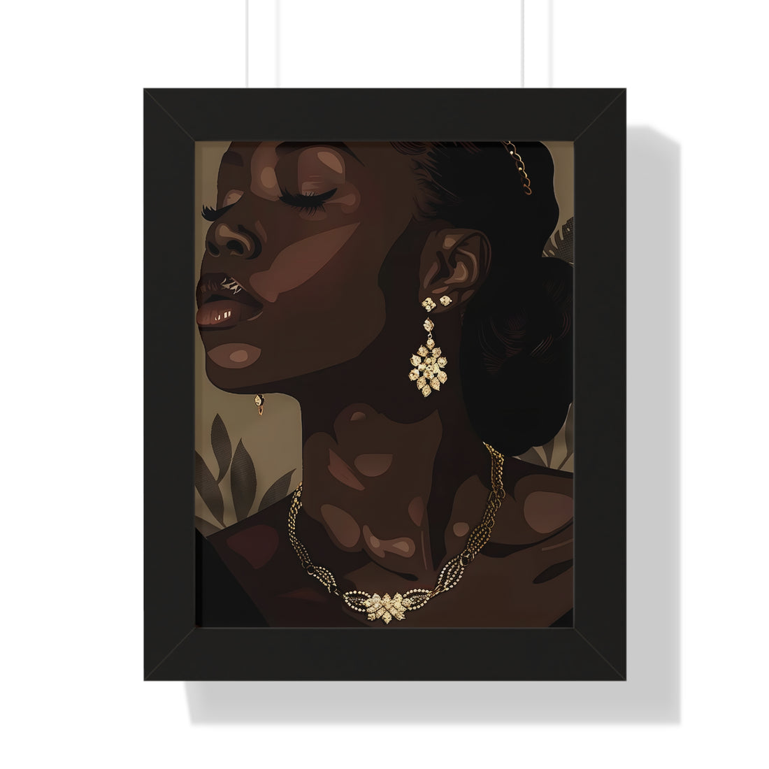 Framed Paper Print - Golden Melanin Muse