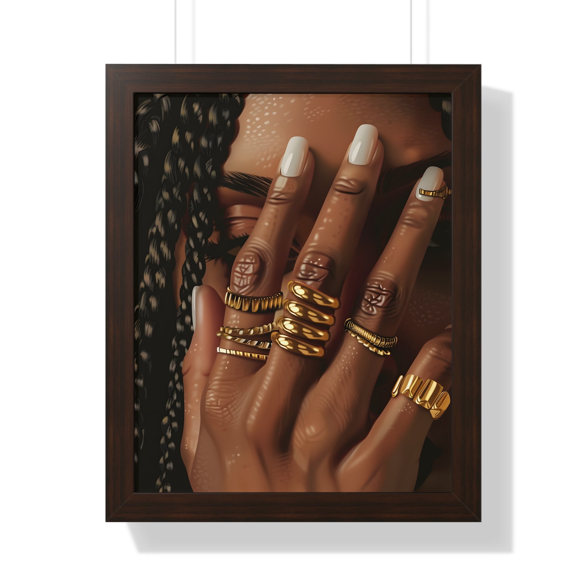 Framed Paper Print - Braided Golden Ring Beauty