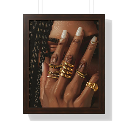 Framed Paper Print - Braided Golden Ring Beauty