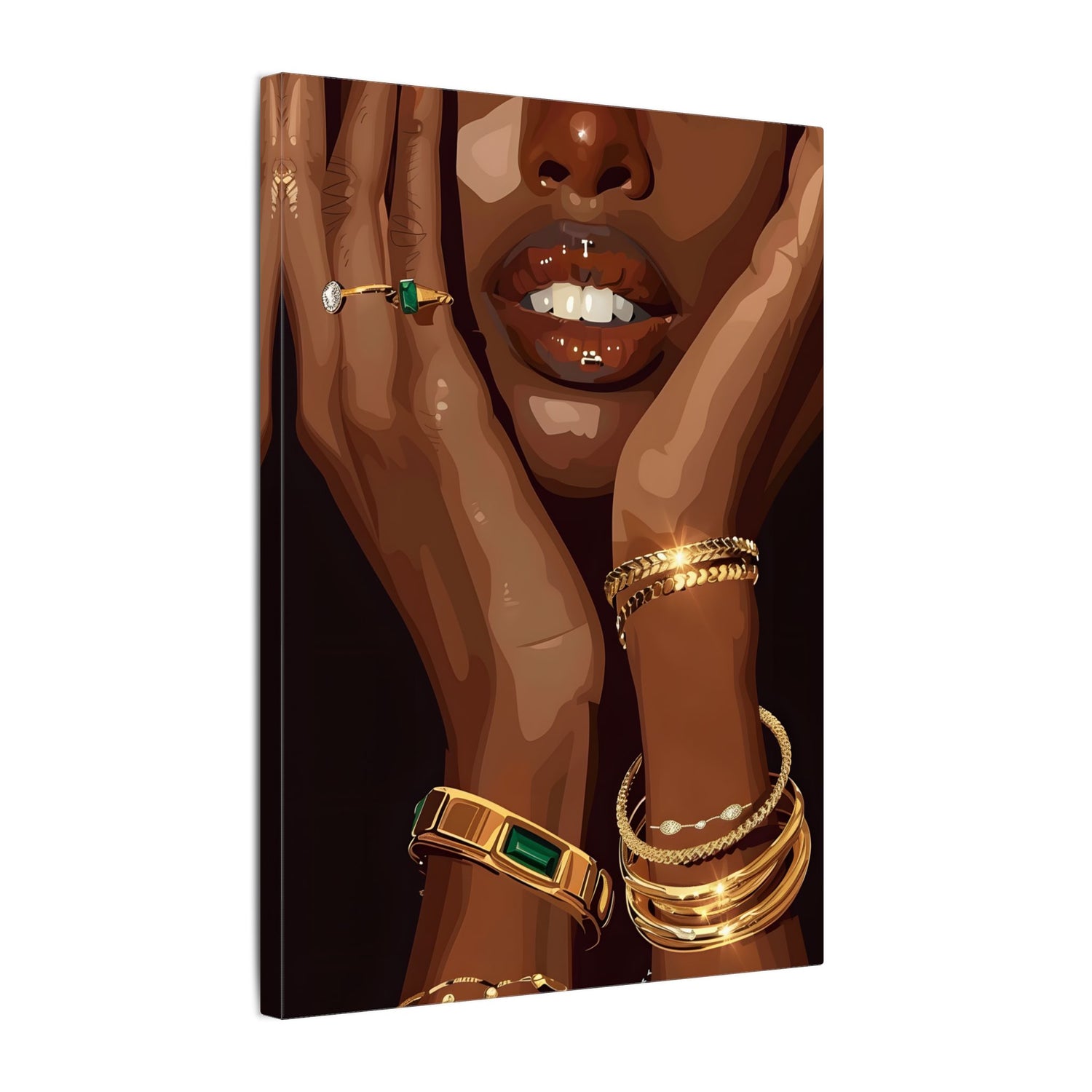 .75" Matte Canvas - Golden Emerald Beauty Portrait