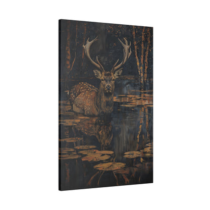 .75" Matte Canvas - Twilight Stag Reflection