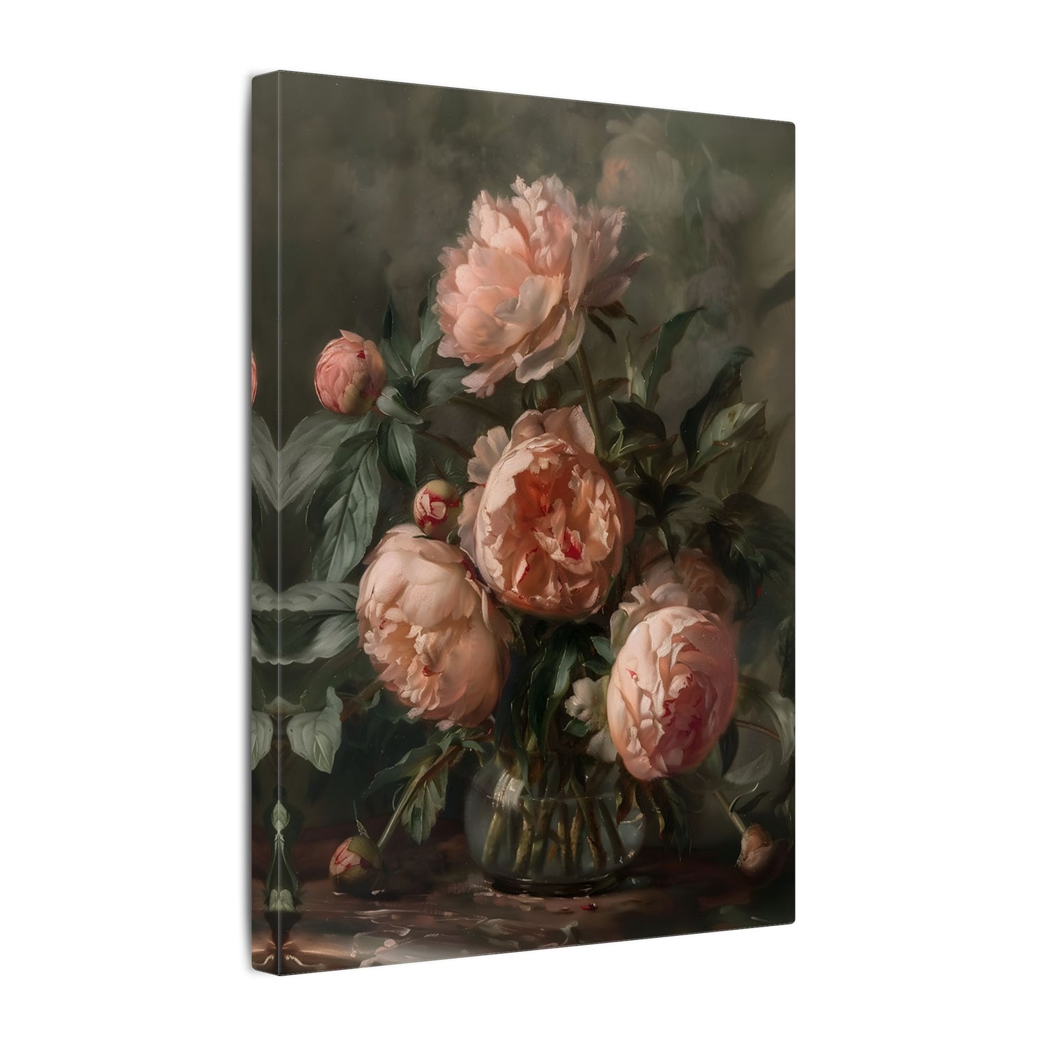 .75" Matte Canvas - Vintage Blush Peony Bouquet