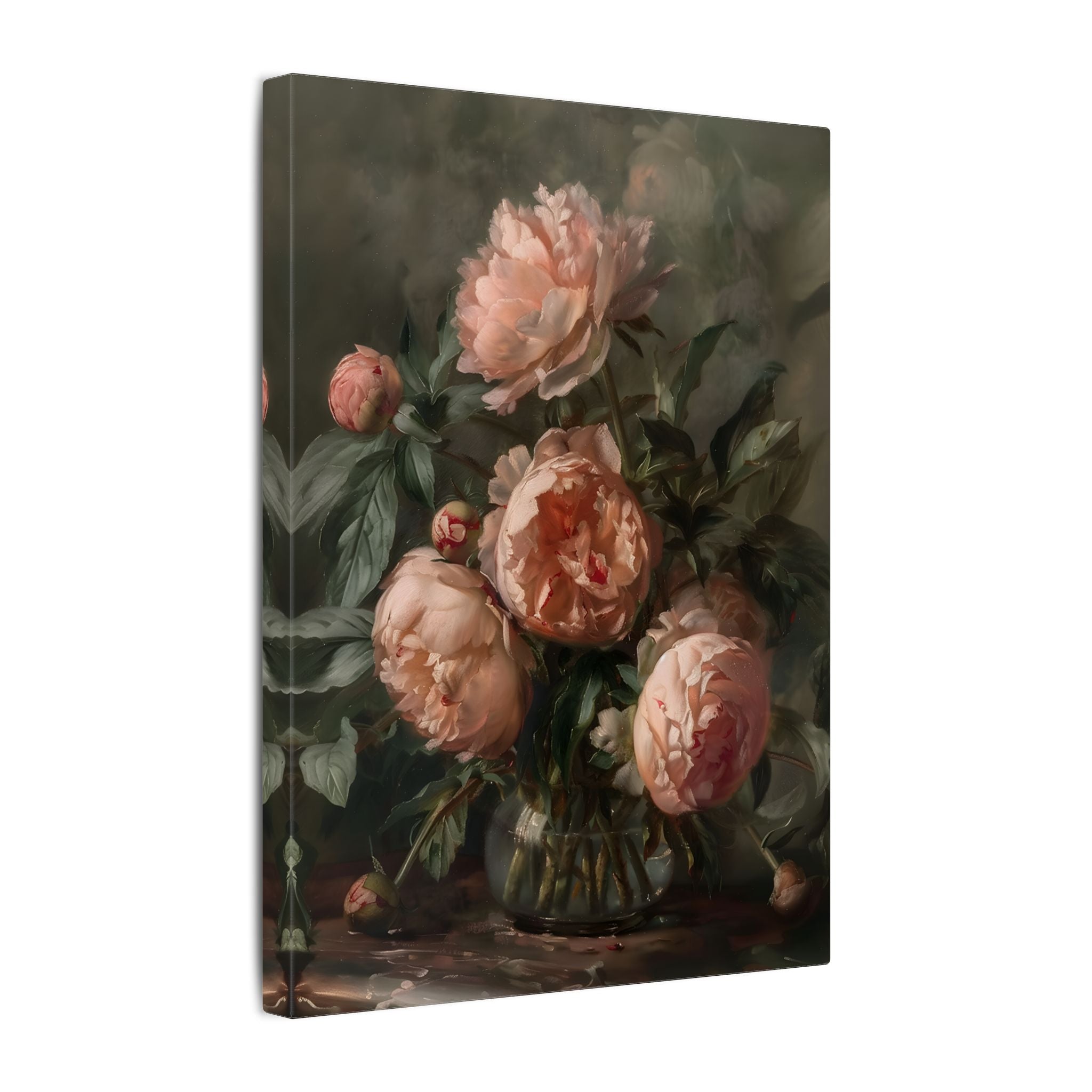 .75" Matte Canvas - Vintage Blush Peony Bouquet