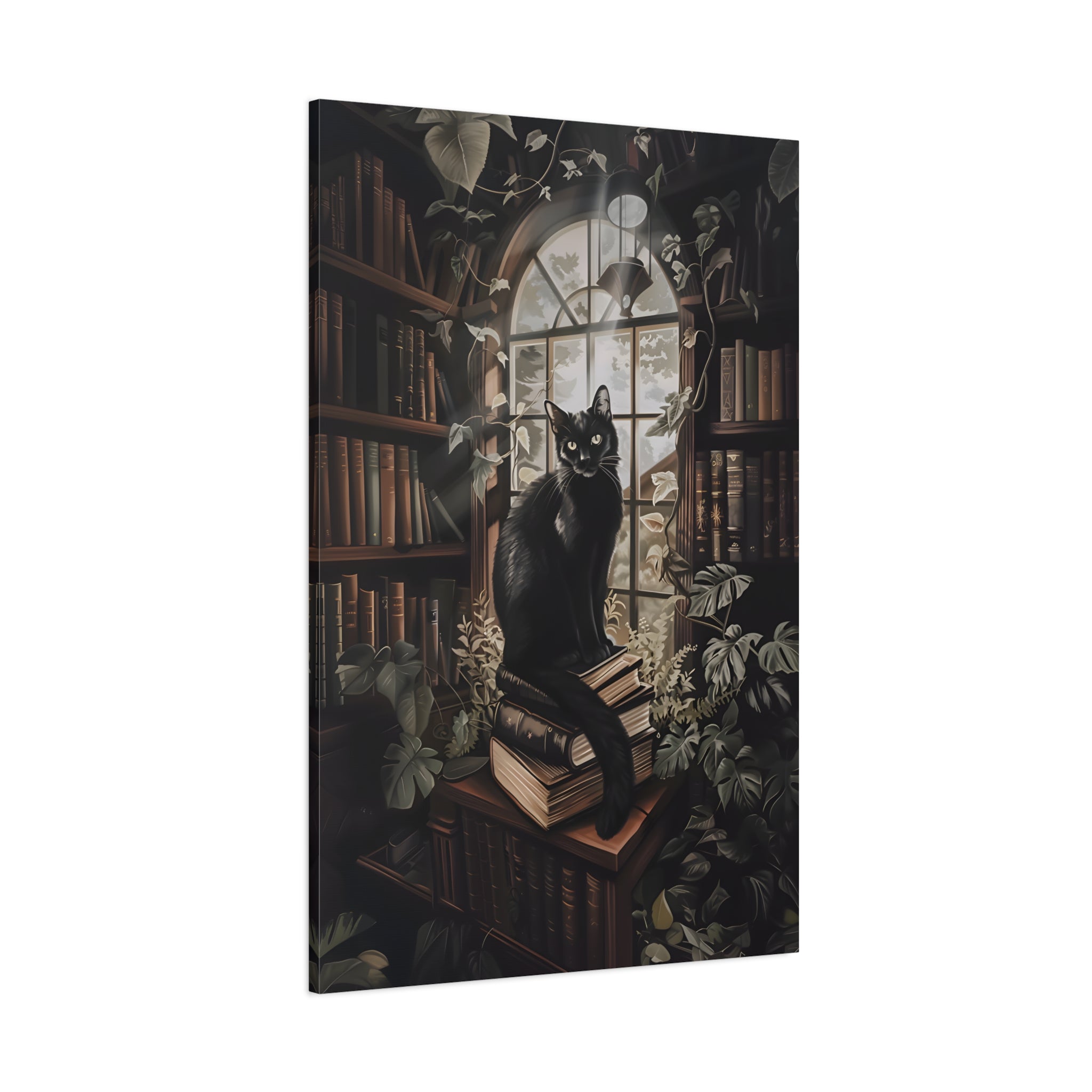 1.25" Matte Canvas - Book Hoarder Feline Gaze