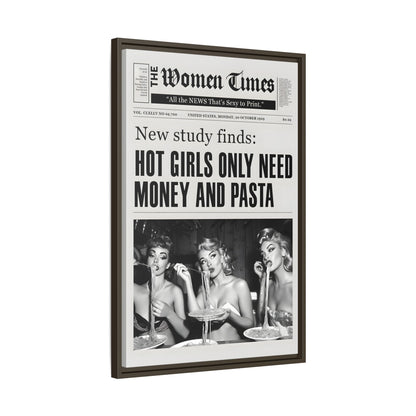 Framed Canvas - Retro Pasta Gazette