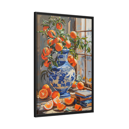 Framed Canvas - Sunlit Citrus &amp; Porcelain