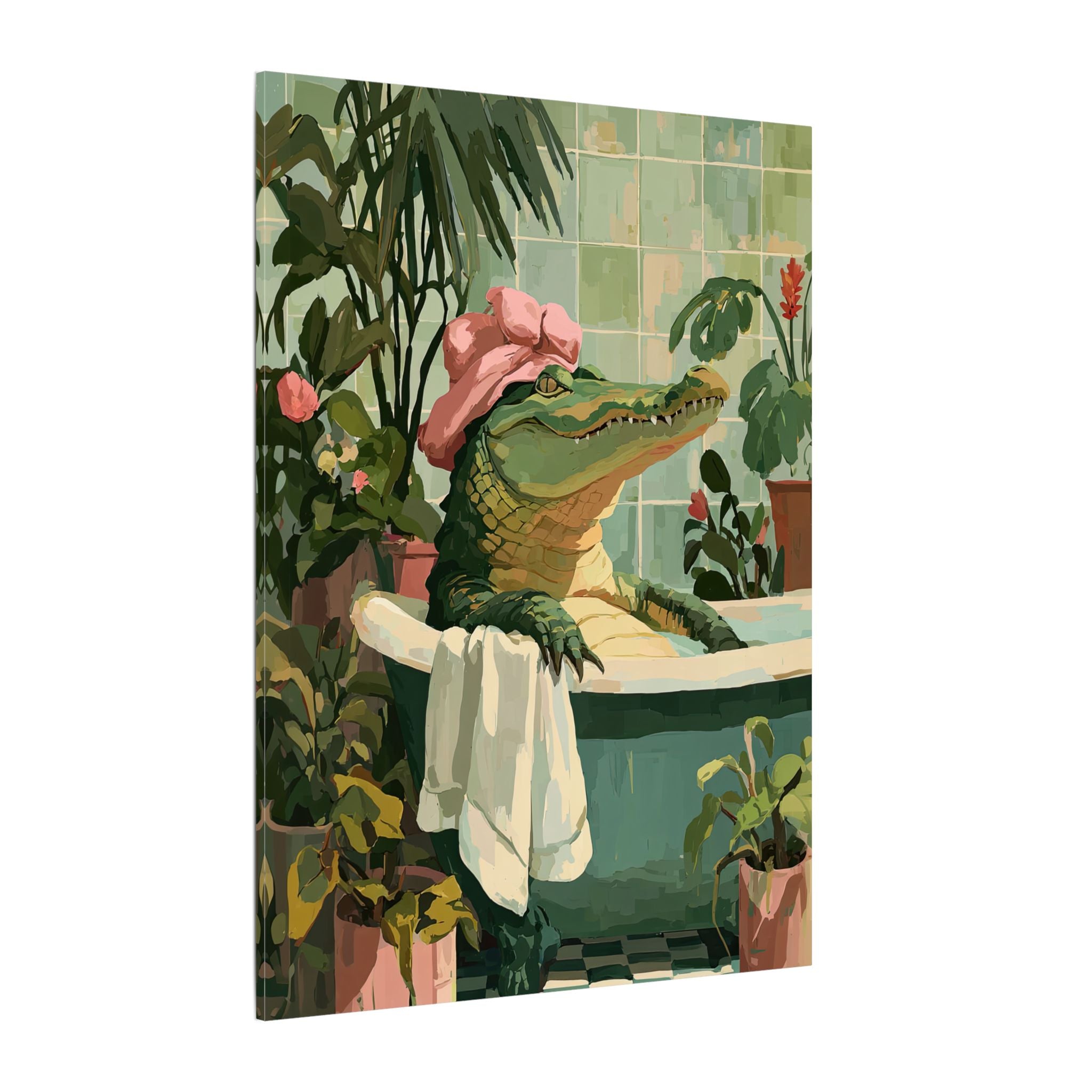 .75" Matte Canvas - Bathtub Alligator Spa Day