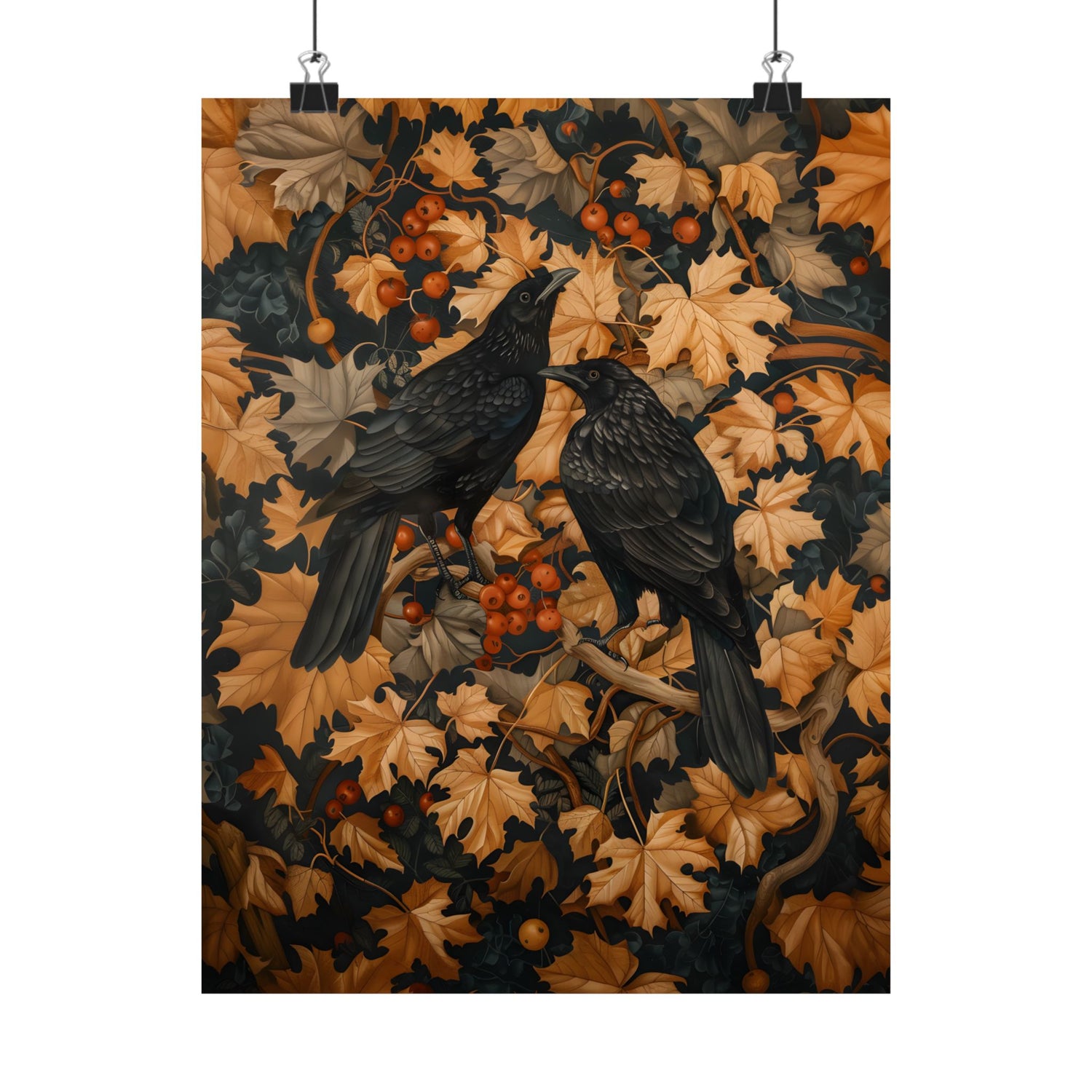 Autumn Rooks in Golden Leaves