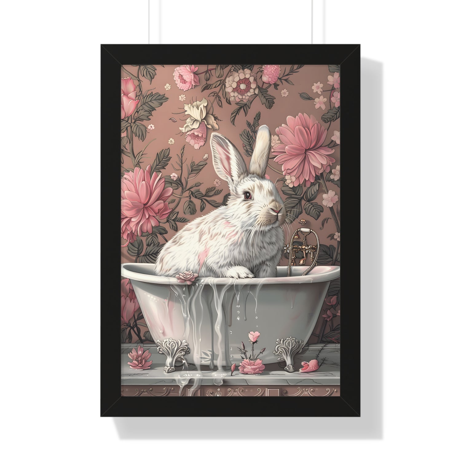 Framed Paper Print - Bathing Bunny Bloom