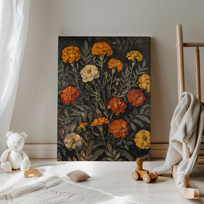 .75&quot; Matte Canvas - Marigold Midnight Garden