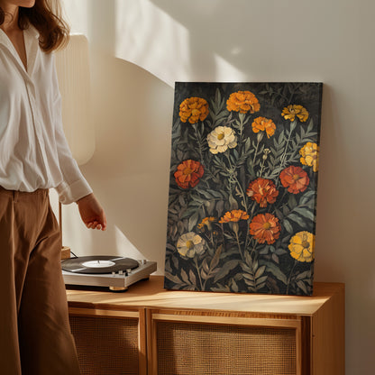 .75&quot; Matte Canvas - Marigold Midnight Garden