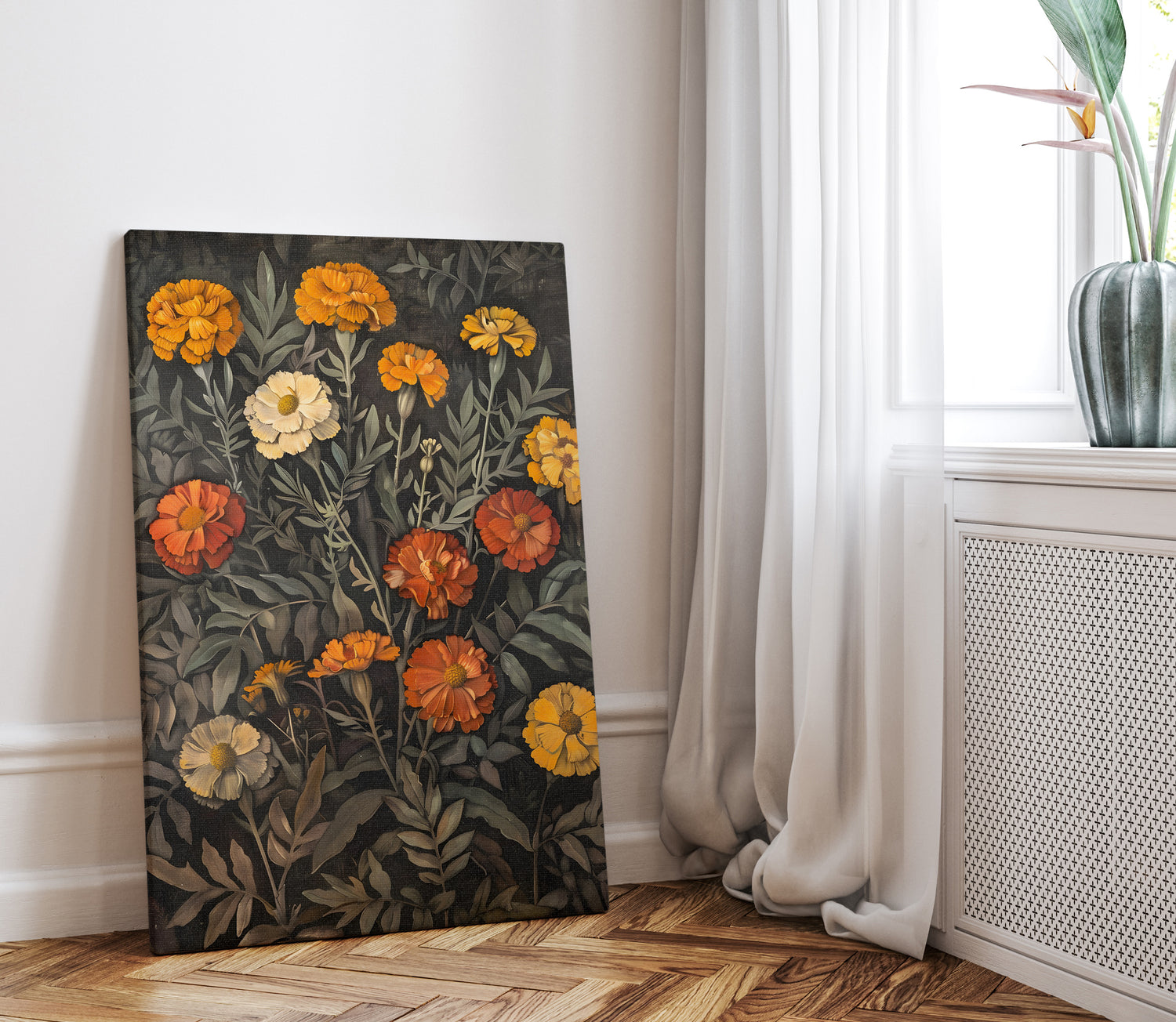 .75&quot; Matte Canvas - Marigold Midnight Garden