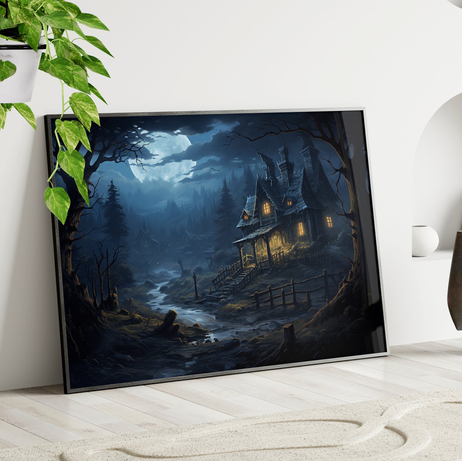 Framed Paper Print -  Moonlit Whispers of Whimsigoth