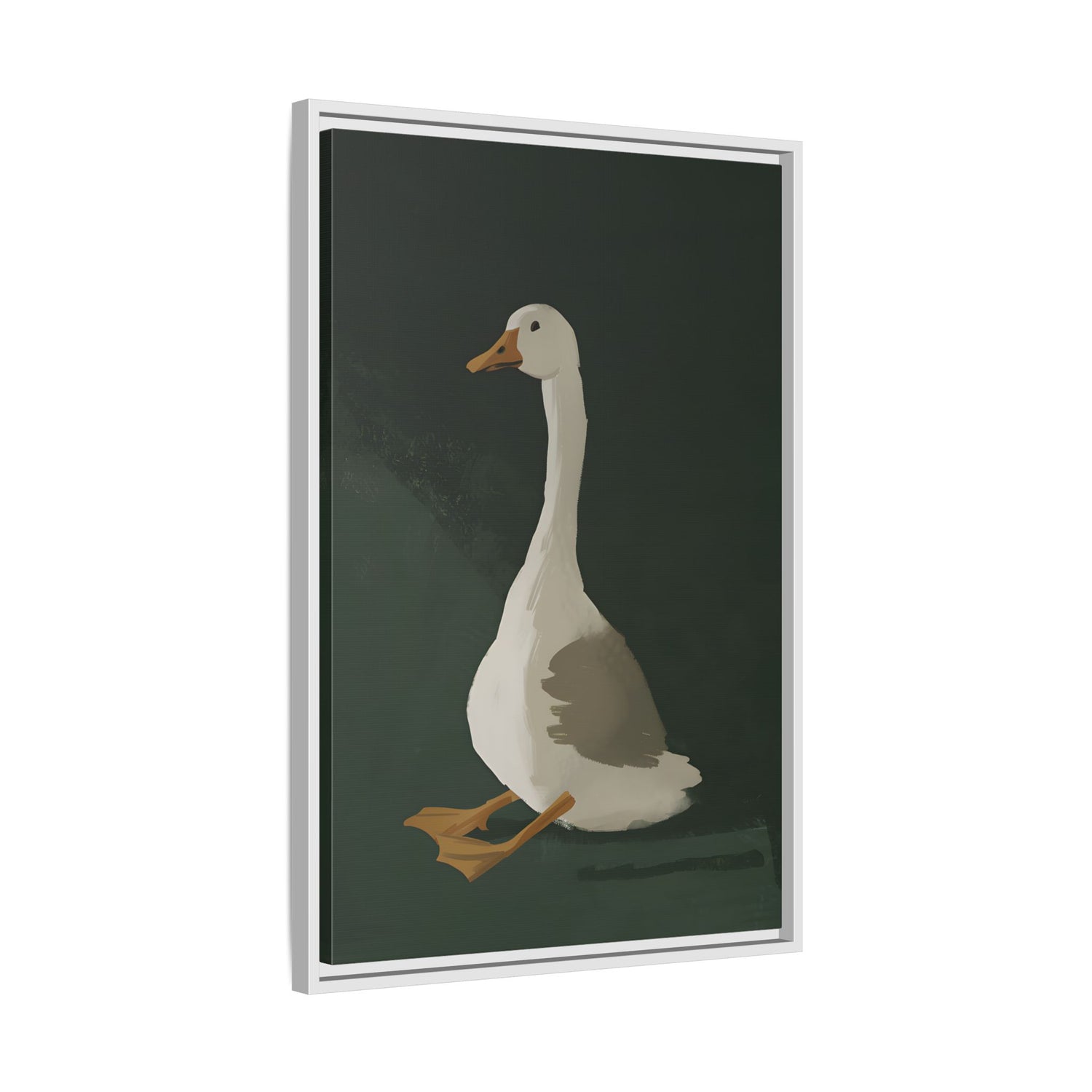 Framed Canvas - Sitting Goose in Spotlight