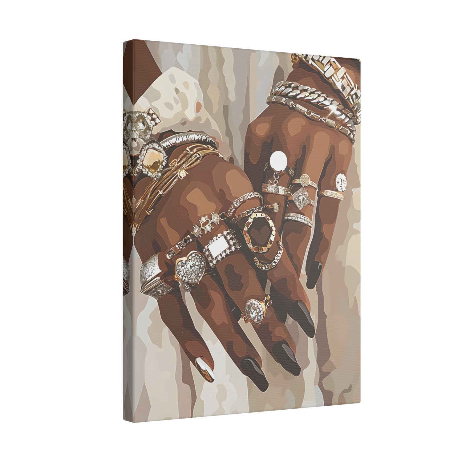 .75" Matte Canvas - Layered Luxe Jewelry Hands