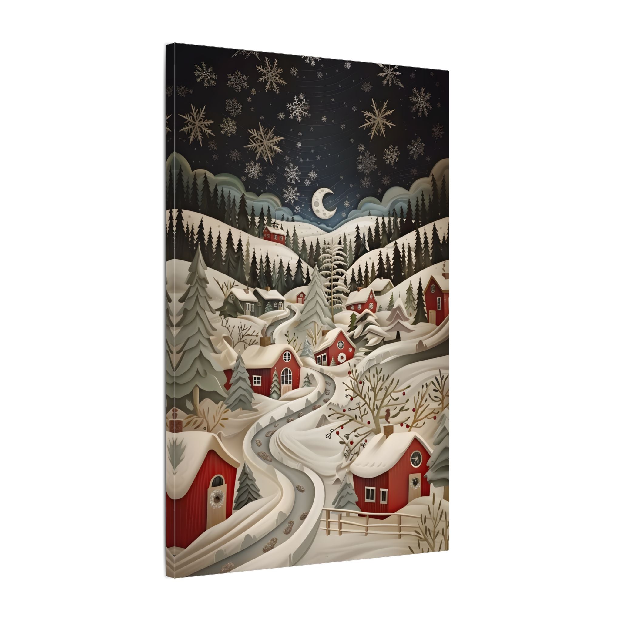 .75" Matte Canvas - Silent Snowfall Village