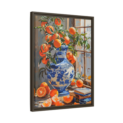 Framed Canvas - Sunlit Citrus &amp; Porcelain