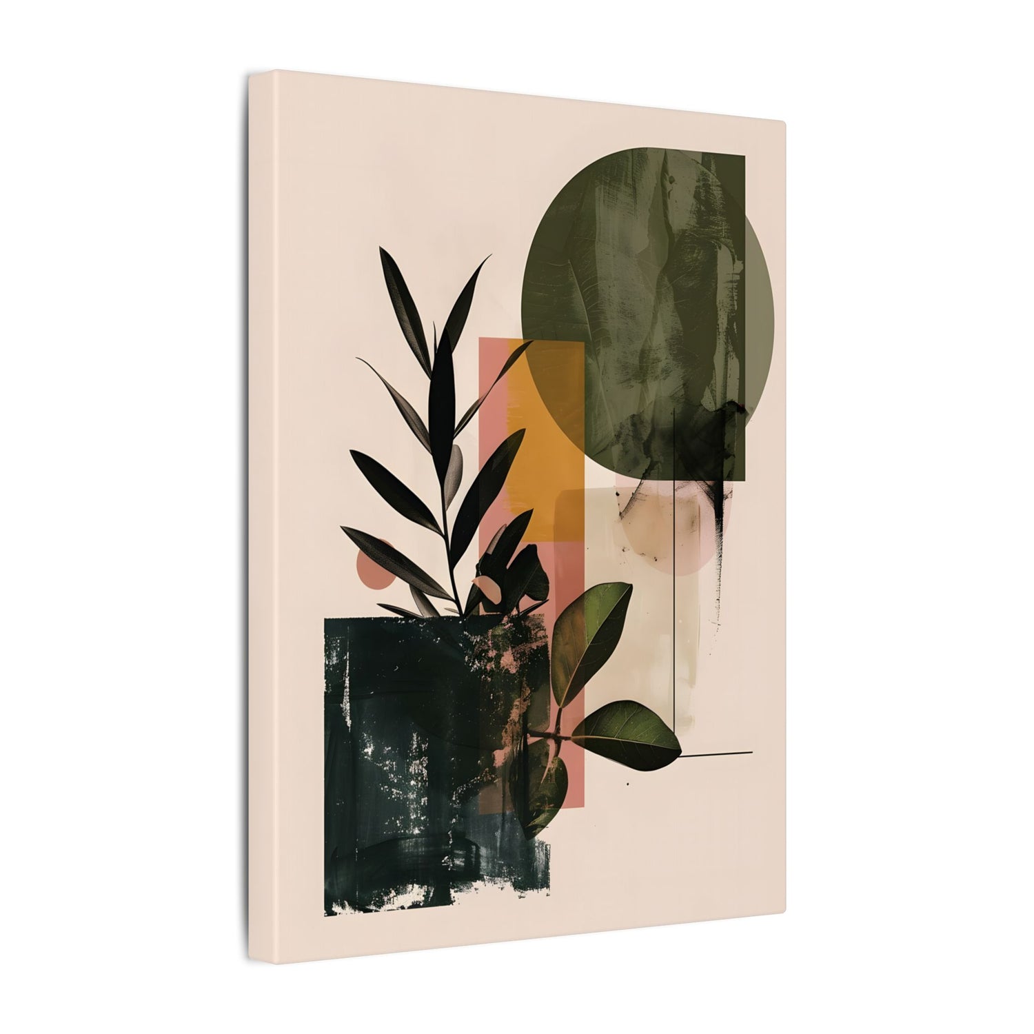 .75" Matte Canvas - Sage Geometry Botanicals