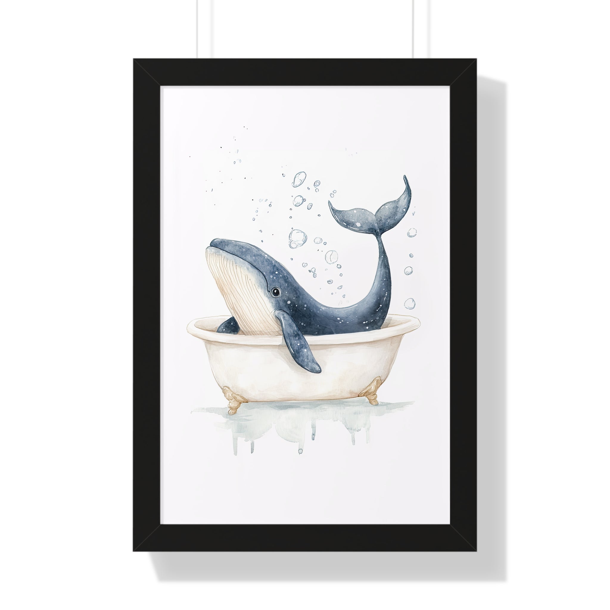 Framed Paper Print - Whale Tub Bubble Splash