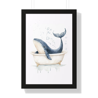 Framed Paper Print - Whale Tub Bubble Splash
