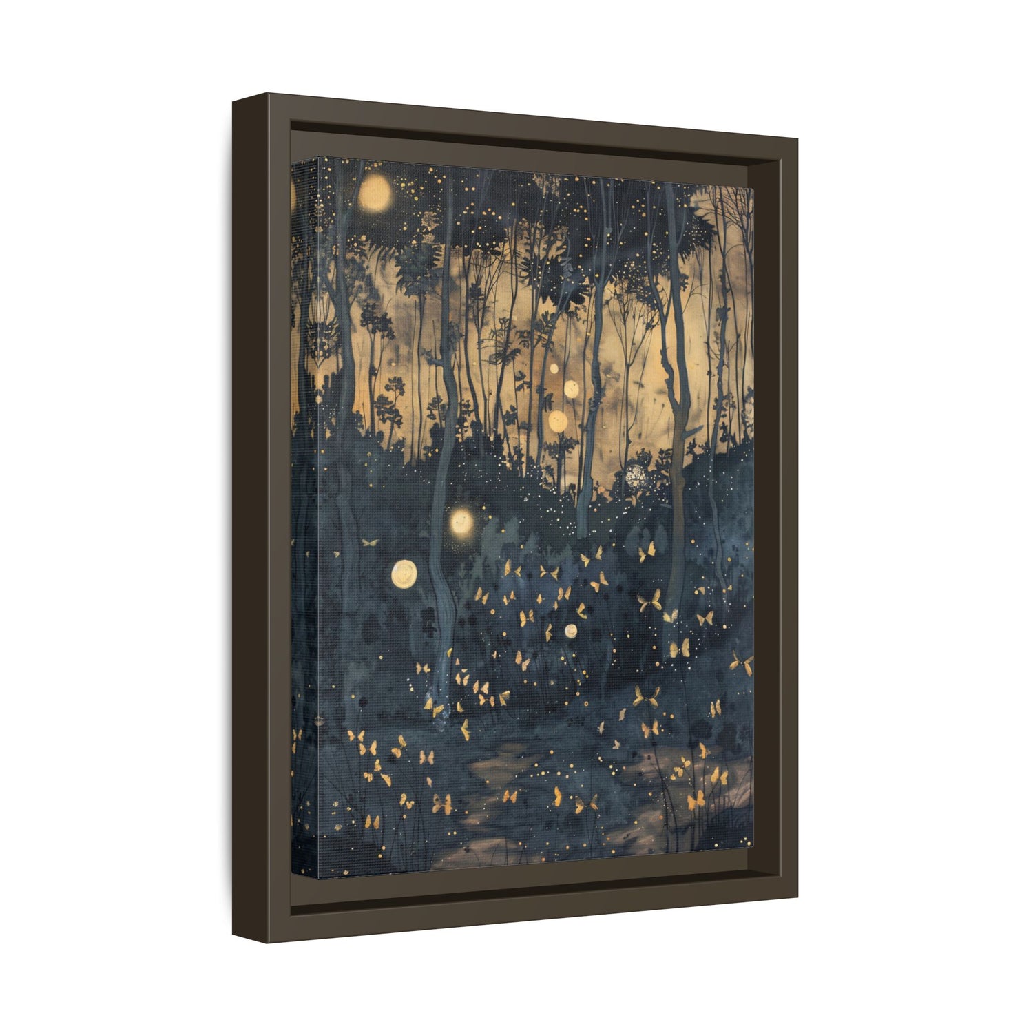 Framed Canvas - Golden Firefly Nightscape