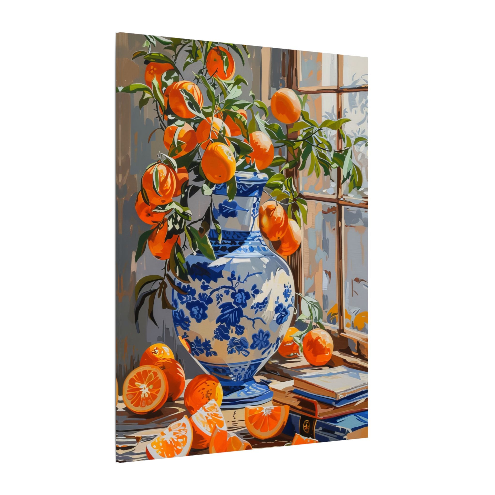 .75" Matte Canvas - Sunlit Citrus &amp; Porcelain