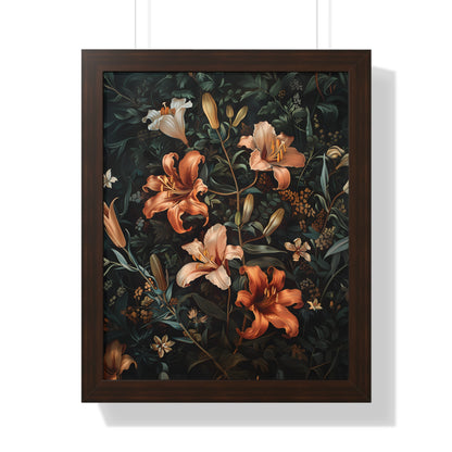 Framed Paper Print - Elegant Blooming Lilies