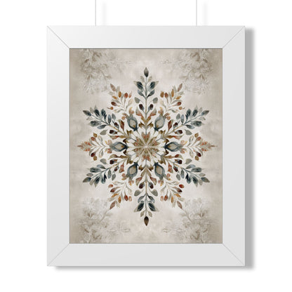 Framed Paper Print - Nordic Botanical Snowflake