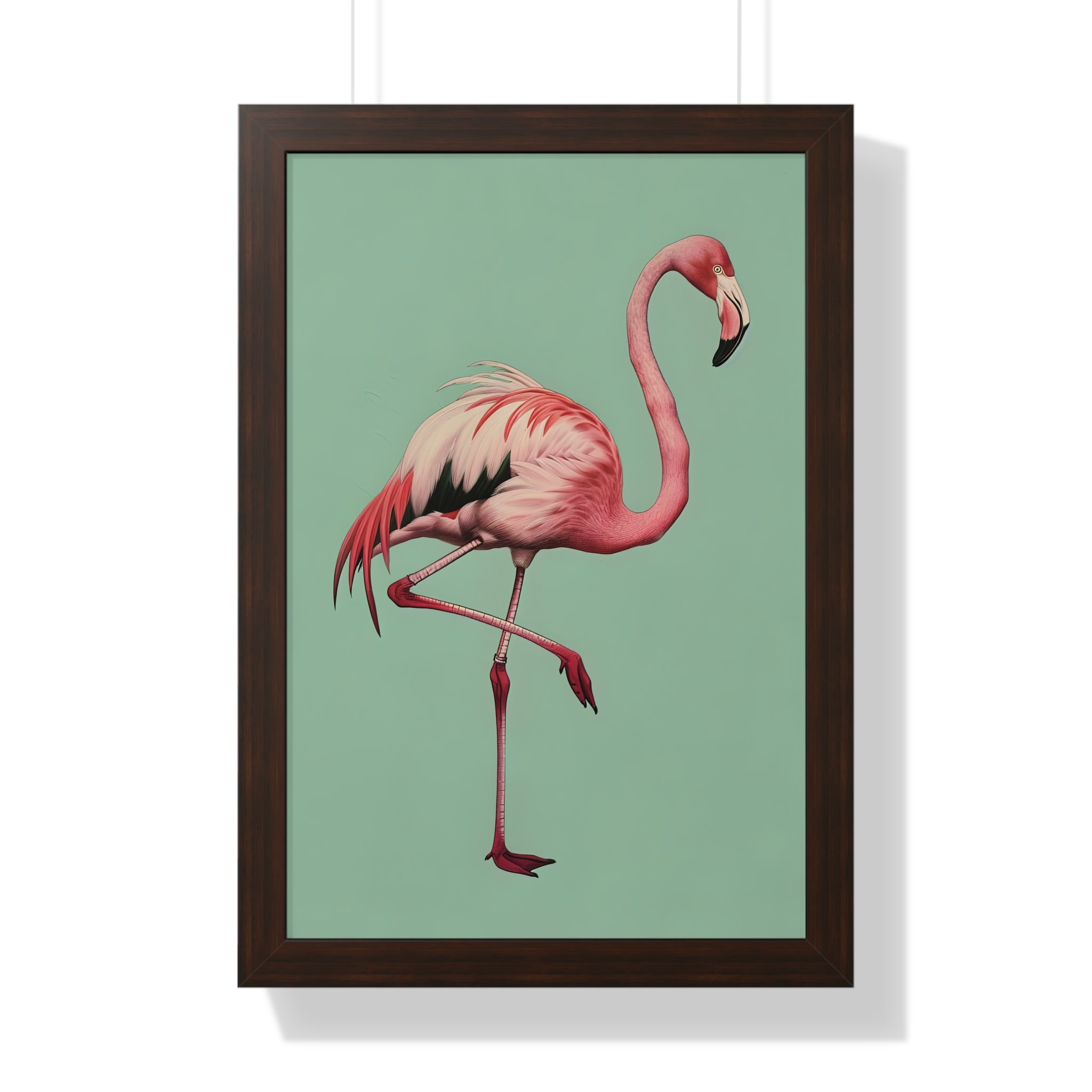 Framed Paper Print - Pink Flamingo Tropical