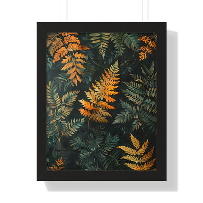 Framed Paper Print - Golden Fern Elegance