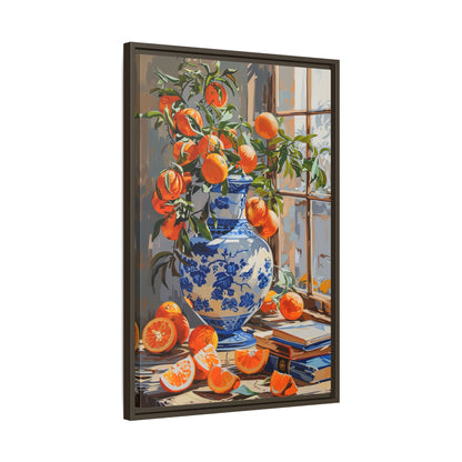 Framed Canvas - Sunlit Citrus &amp; Porcelain