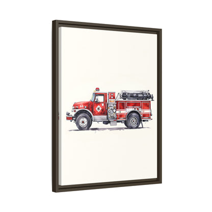 Framed Canvas - Classic Pumper Firetruck