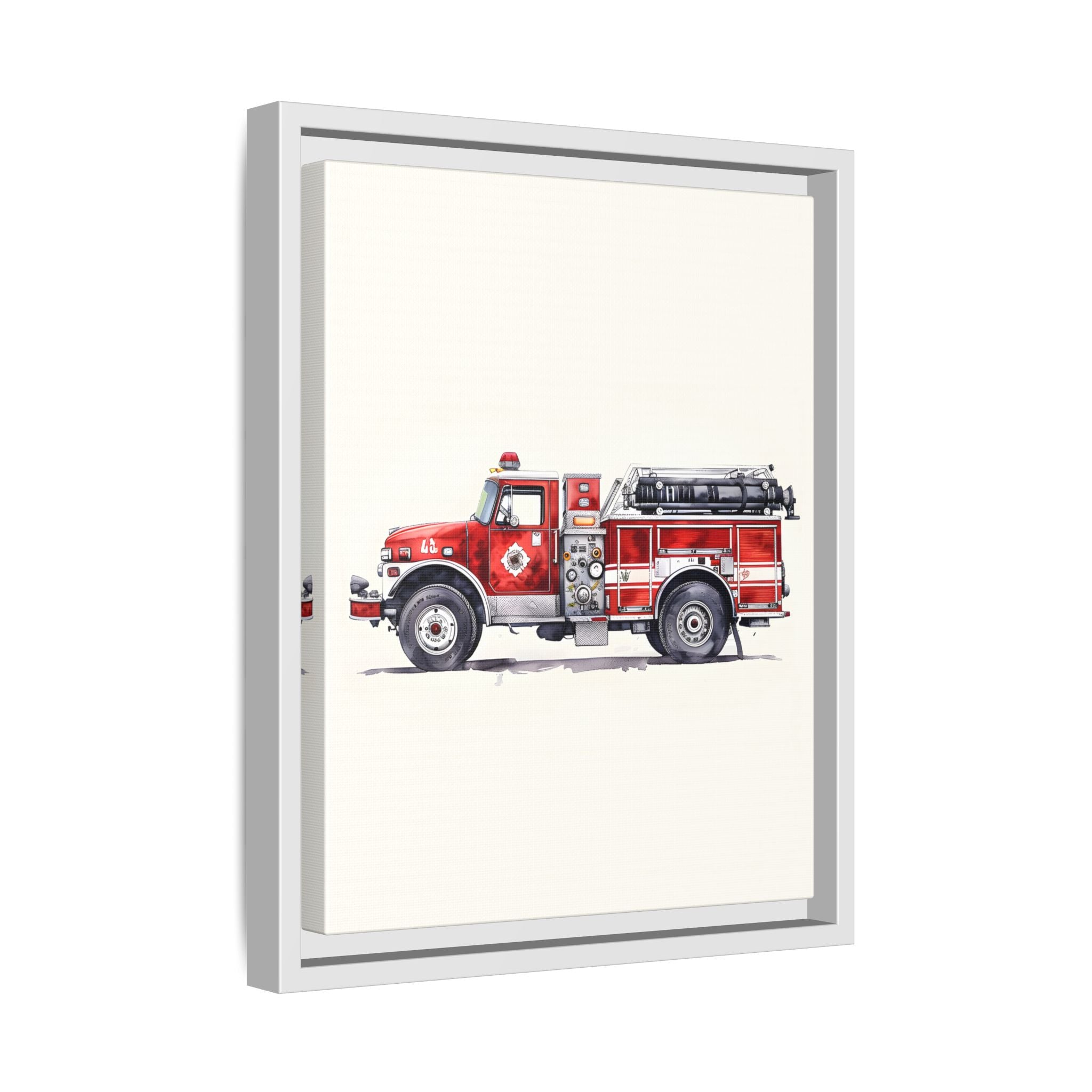 Framed Canvas - Classic Pumper Firetruck