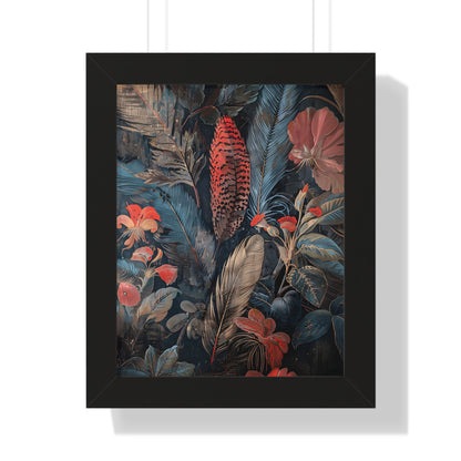 Framed Paper Print - Midnight Garden Reverie