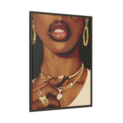 Framed Canvas - Golden Luxe Confidence Portrait
