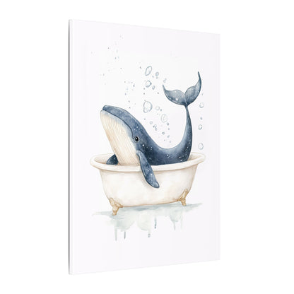 .75" Matte Canvas - Whale Tub Bubble Splash