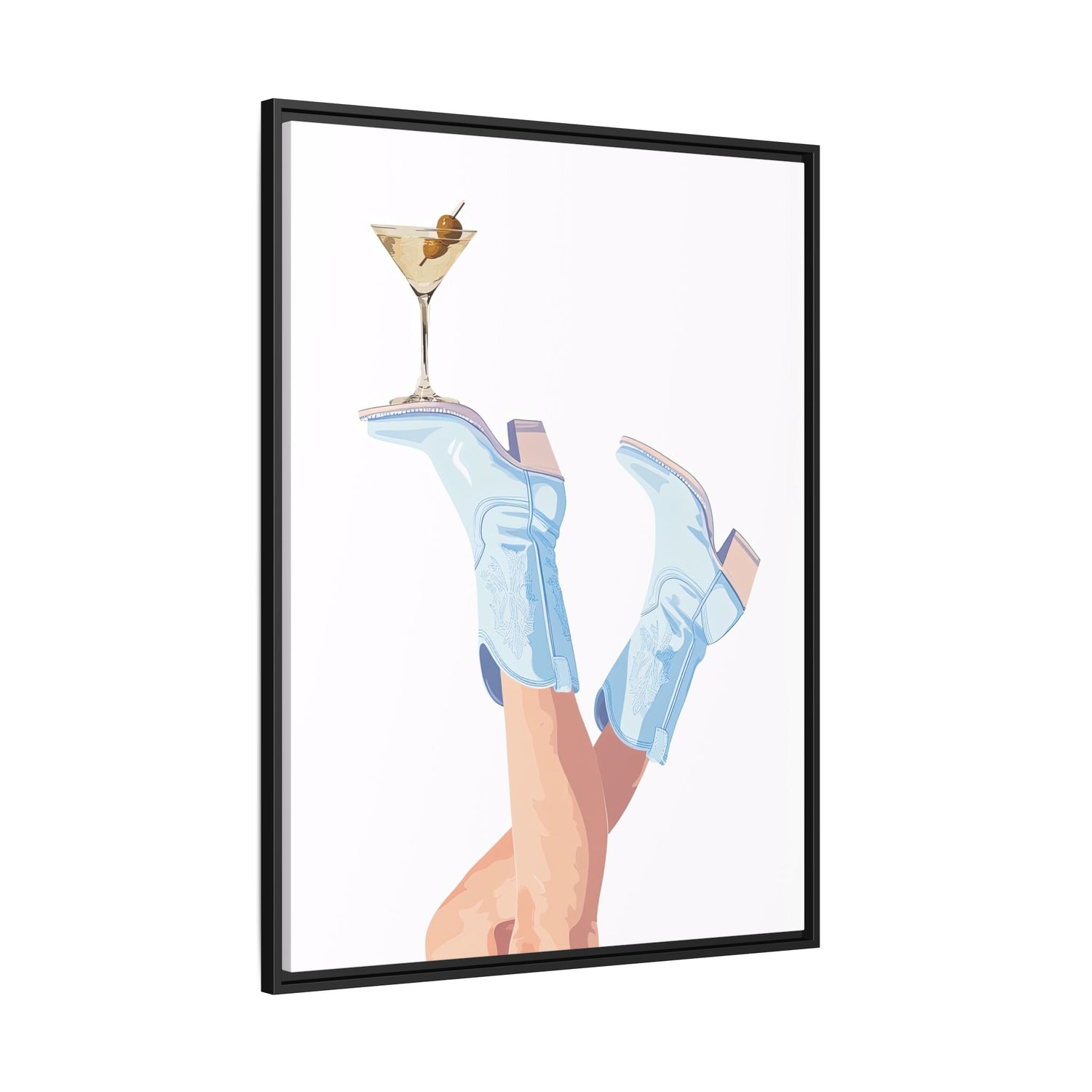 Framed Canvas - Boots Up, Cheers Babe